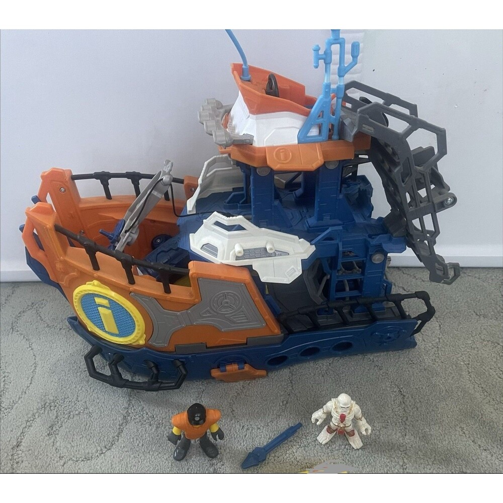 Imaginext Ocean Adventure Deep Sea Mission Command Boat Pirate Ship Figures